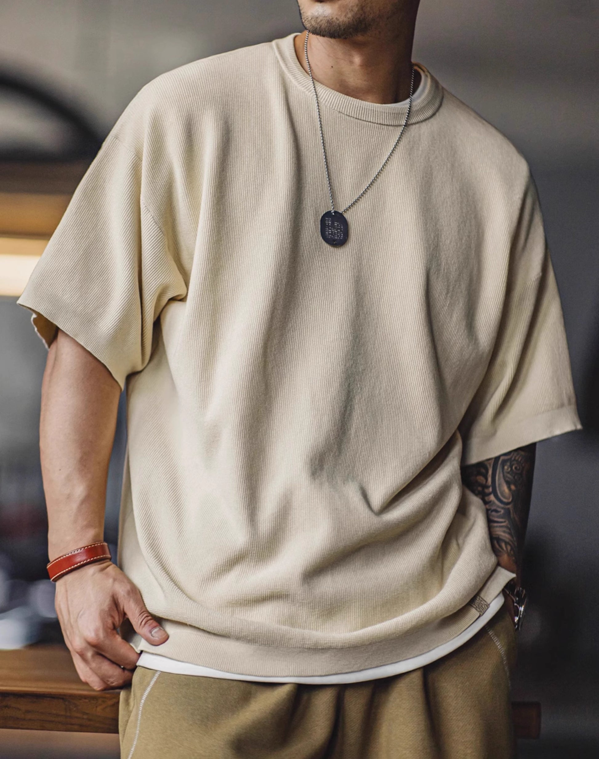 American Workwear lyocell Cool Versatile Knitted Men's T-Shirt - Harmony Gallery