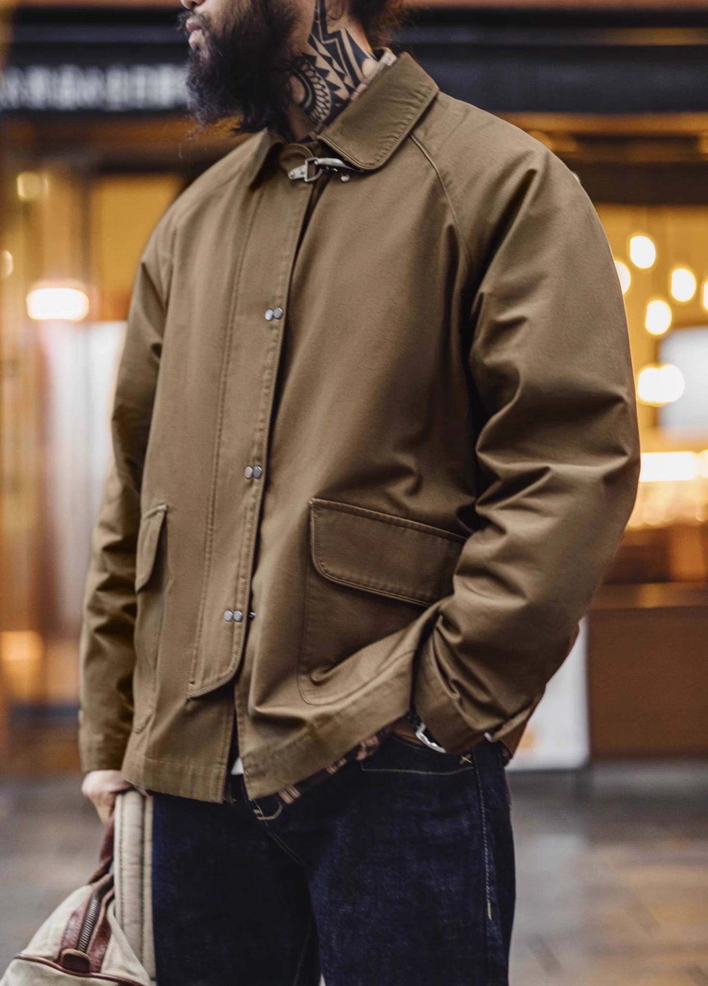 American Retro Fire Button Heavy Coat Cotton Canvas Men's Jacket - Harmony Gallery