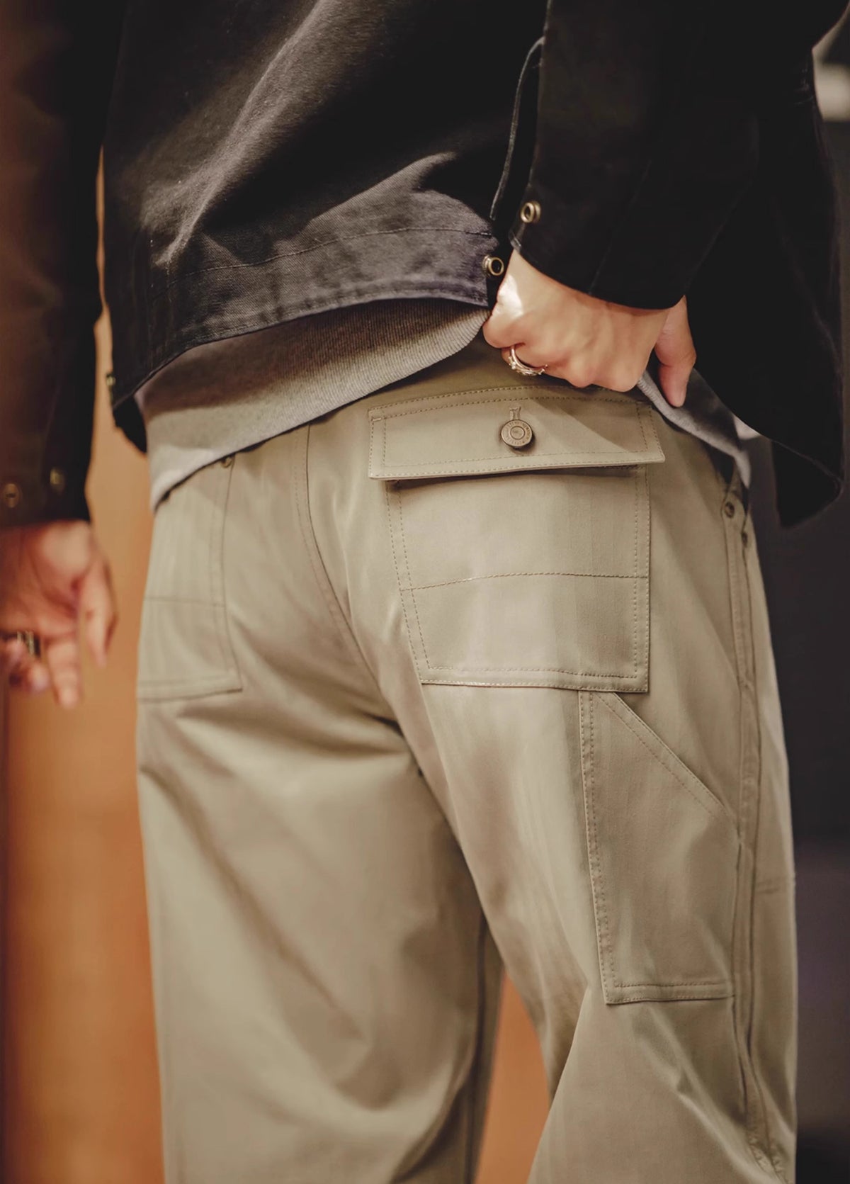 American Retro Double Knee Stitching Multi-Pocket Men's Trousers - Harmony Gallery