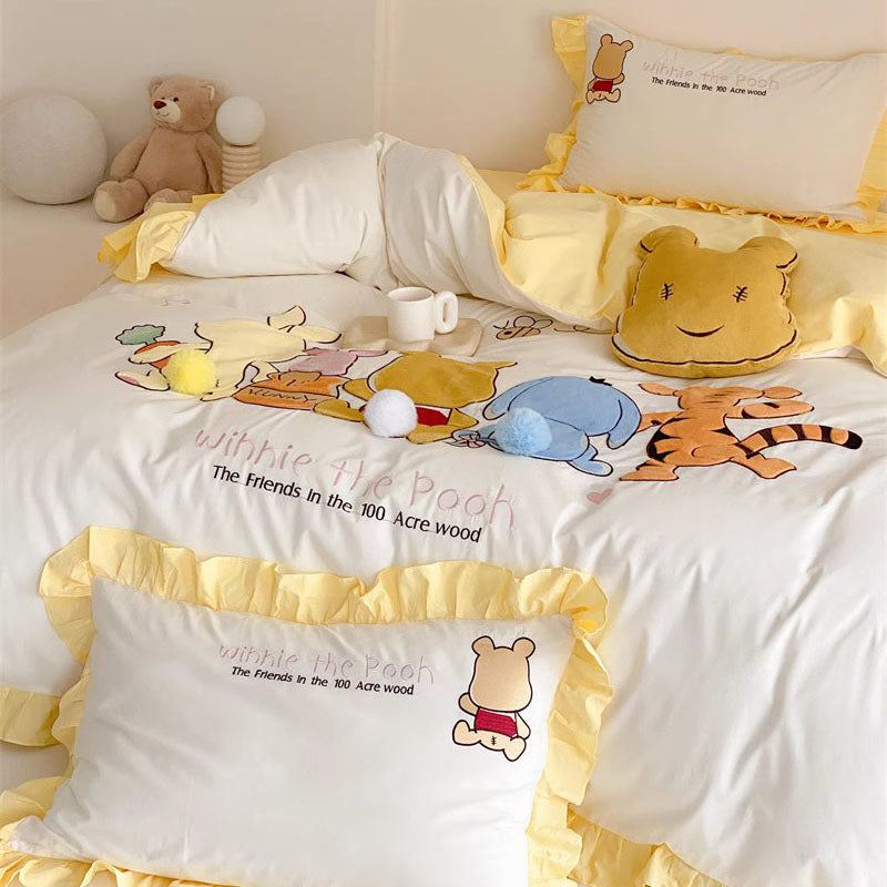 Disney Winnie The Pooh Cute Pure Cotton Four-Piece Bed Set - Harmony Gallery