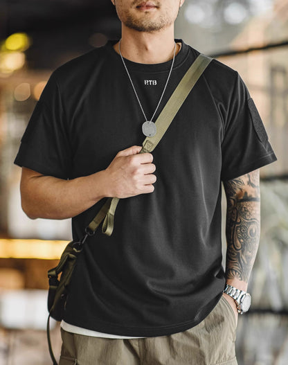 American Honeycomb Breathable Basic Sweat-Wicking Men's T-Shirt - Harmony Gallery
