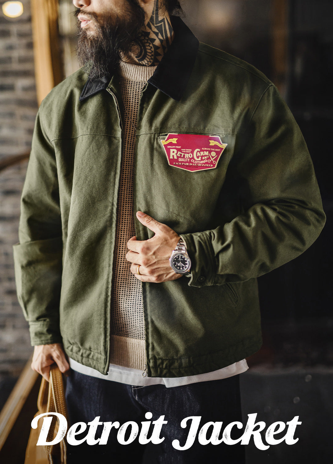 American Retro Detroit Cotton Interstellar Hunting Outfit Keep Warm Men's Jacket - Harmony Gallery