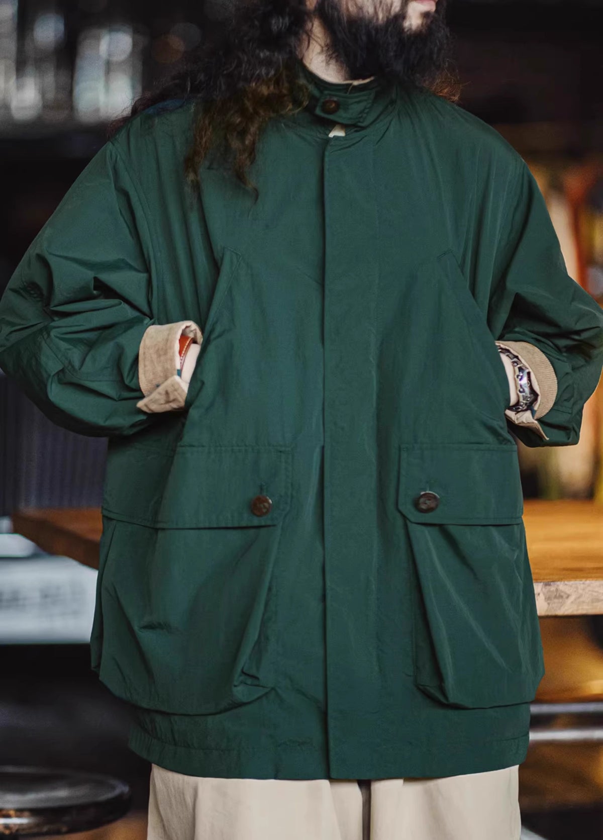 American Retro Multi-Pocket Hunting Contrast Windbreaker Men's Jacket - Harmony Gallery