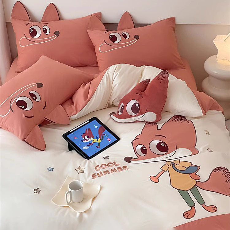 Disney Cartoon Zootopia Nick Washed Four-piece Pure Cotton - Harmony Gallery