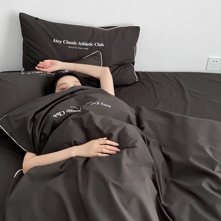Light Luxury And High-End Four-Piece Pure Cotton Minimalist Bed Set - Harmony Gallery