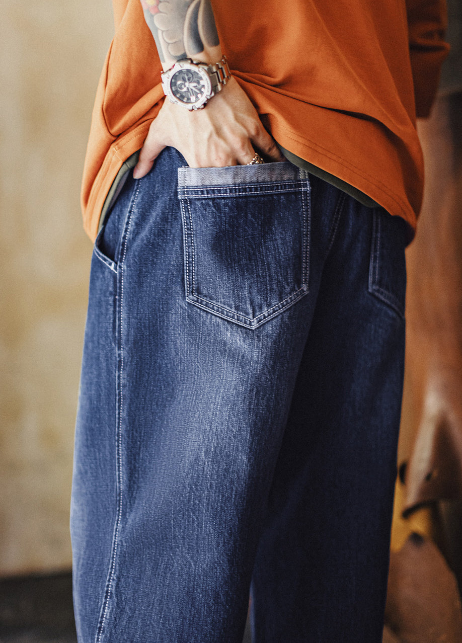 American Bamboo Washed Denim Straight Leg Slightly Tapered Men's Jeans