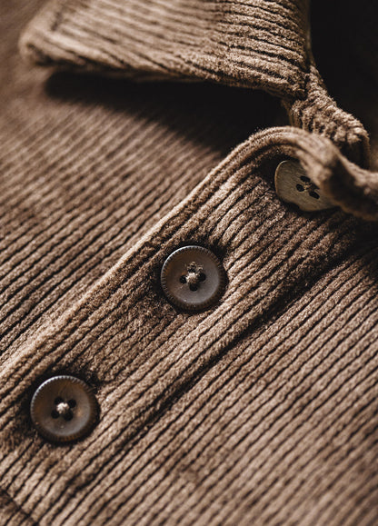 American Polo Corduroy Collarless Fleece-Lined Pullover Pocket Men's Sweater - Harmony Gallery