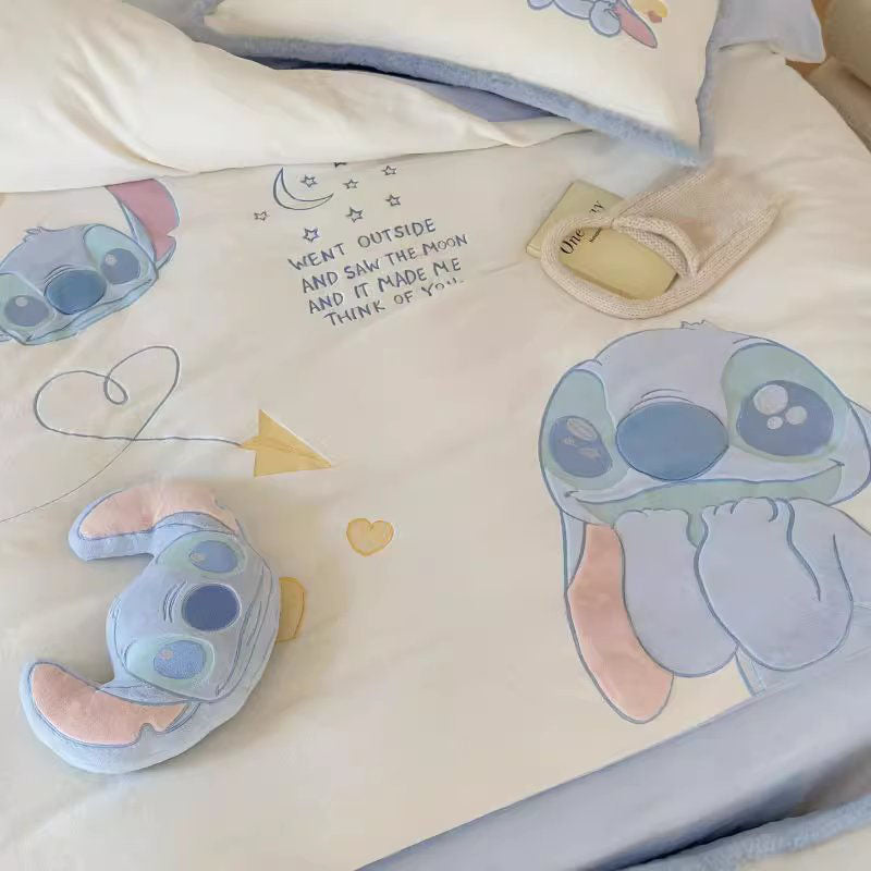 Disney Cute Stitch Washed Pure Cotton Four-piece Bed Set - Harmony Gallery
