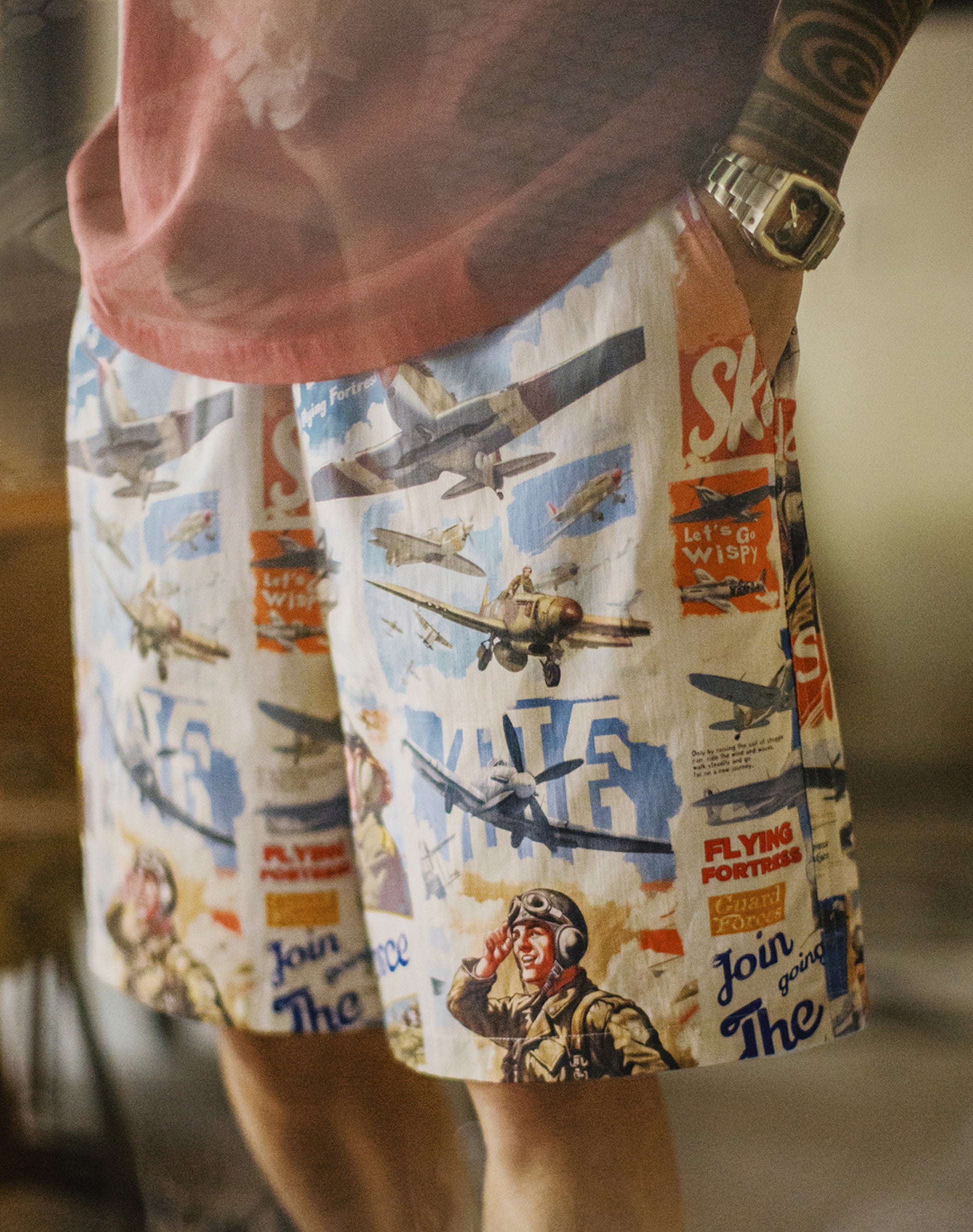 American Full Print Pure Cotton Thin Loose Straight Hawaiian Beach Men's Shorts - Harmony Gallery