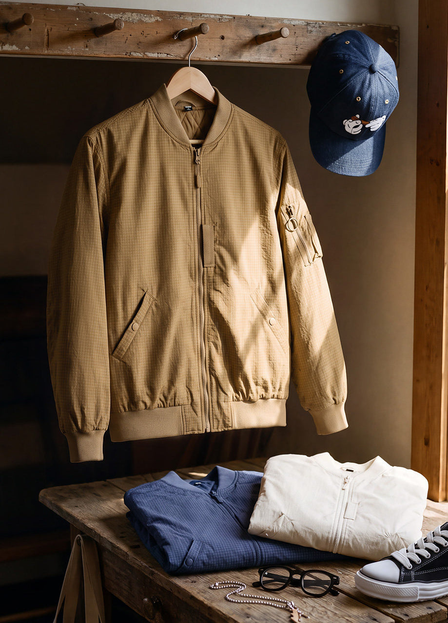 American MA1 Pilot Quilted Short Waterproof Baseball Padded Men's Jacket