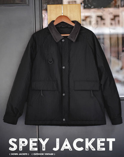 American Retro Spey 90 Lapel Warm Cotton Winter Men's Jacket - Harmony Gallery
