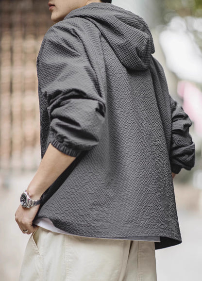 American Anorak Half-Breasted Textured Pullover Men's Sweater - Harmony Gallery