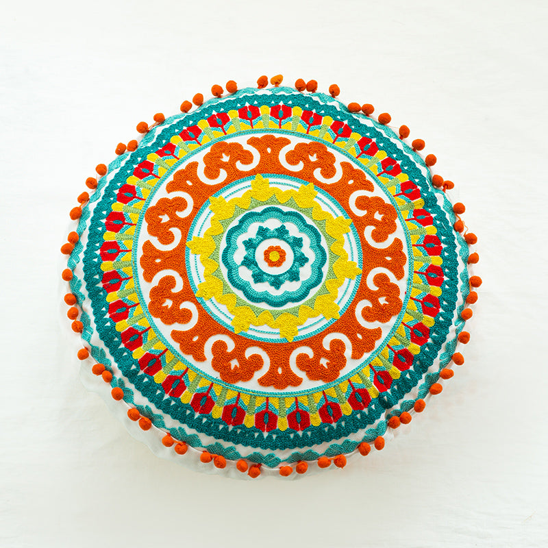 Global Artisan Handmade Boho Round Tassel Throw Pillows - Harmony Gallery