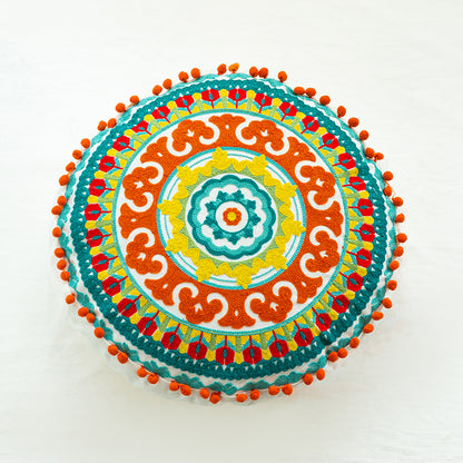 Global Artisan Handmade Boho Round Tassel Throw Pillows - Harmony Gallery