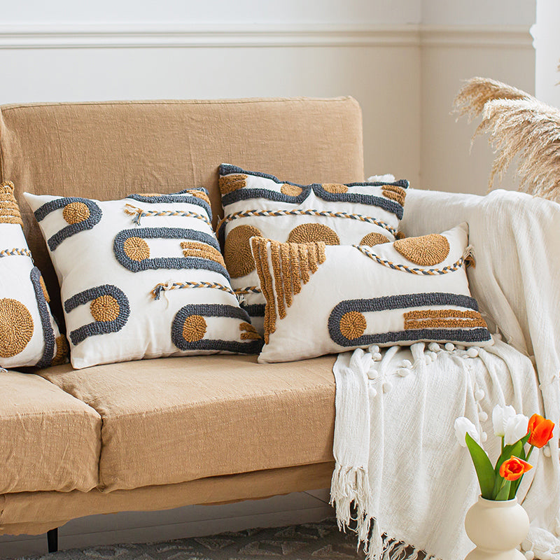 Sunset Medallion Circular Pattern Designer Throw Pillows - Harmony Gallery