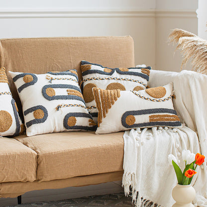 Sunset Medallion Circular Pattern Designer Throw Pillows - Harmony Gallery