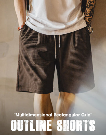 American Casual Square Silhouette Texture Anti-Wrinkle Men's Shorts - Harmony Gallery