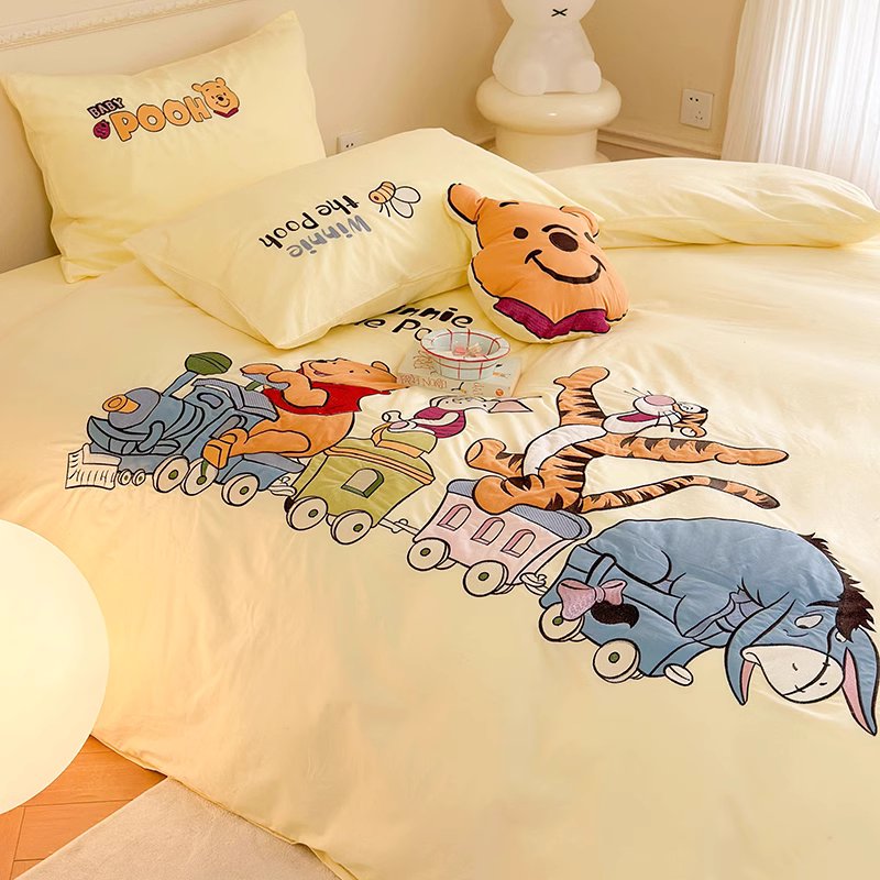 Disney Winnie The Pooh Park Washed Pure Cotton Four-piece Bed Set - Harmony Gallery