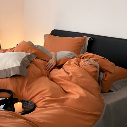 Light Luxury Pure Cotton Brushed Four-Piece Thickened Bed Set - Harmony Gallery