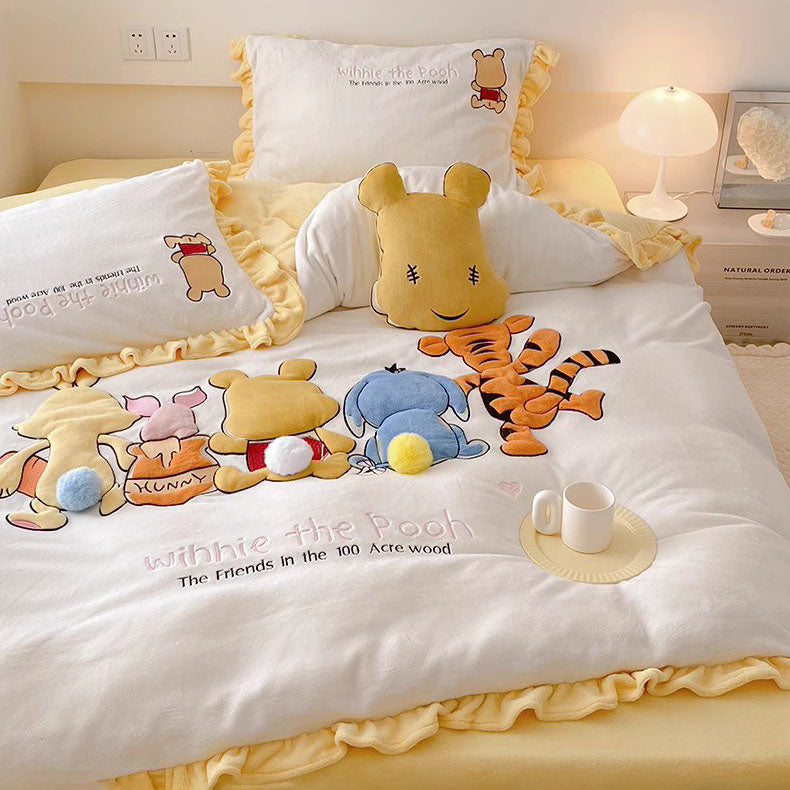 Disney Winnie The Pooh Cute Pure Cotton Four-Piece Bed Set - Harmony Gallery