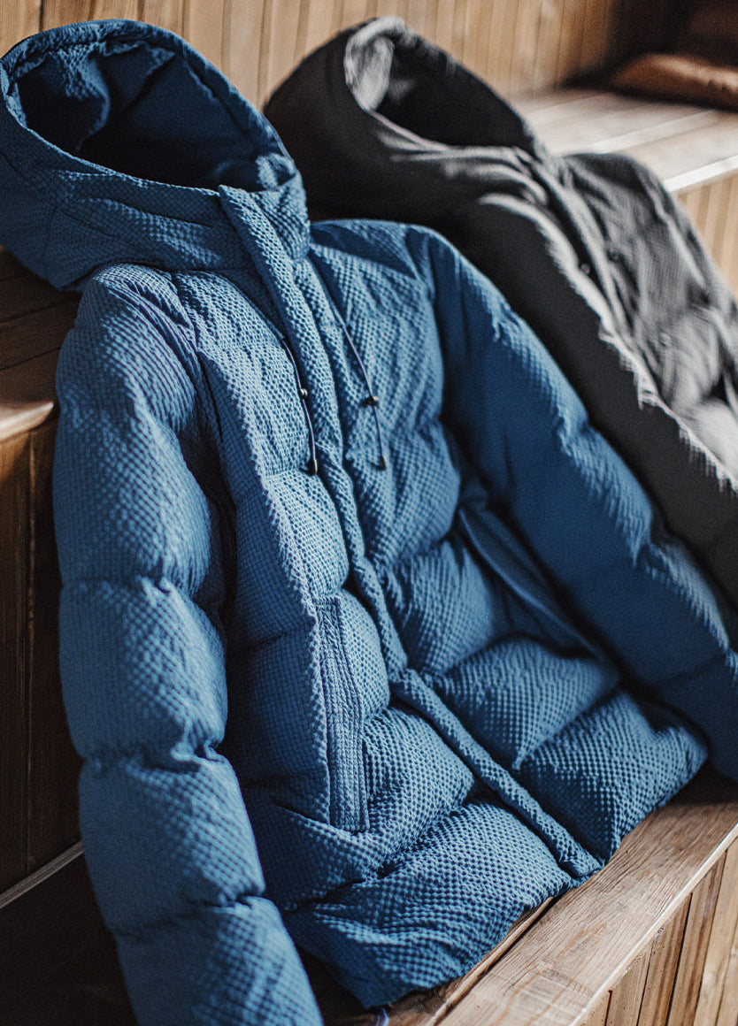 American Workwear Seersucker Outerwear High Loft Textured Men's Jacket - Harmony Gallery