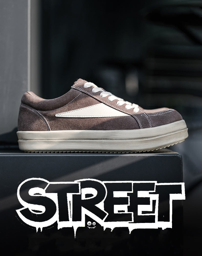 American Retro Suede Brown Thick-Soled Sports Men's Casual Shoes - Harmony Gallery