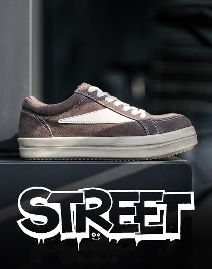 American Retro Suede Brown Thick-Soled Sports Men's Casual Shoes - Harmony Gallery