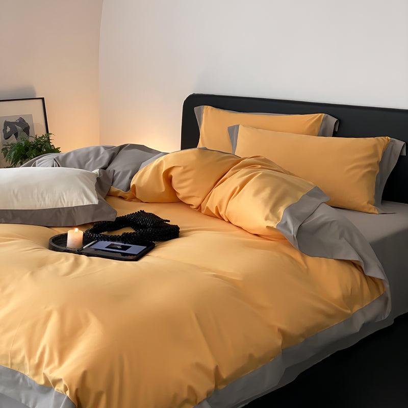 Light Luxury Pure Cotton Brushed Four-Piece Thickened Bed Set - Harmony Gallery