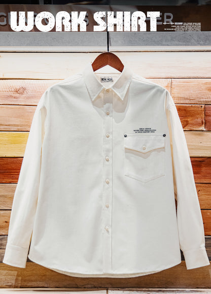 American Casual Herringbone Pattern Printed Layered Woven Men's Shirt - Harmony Gallery