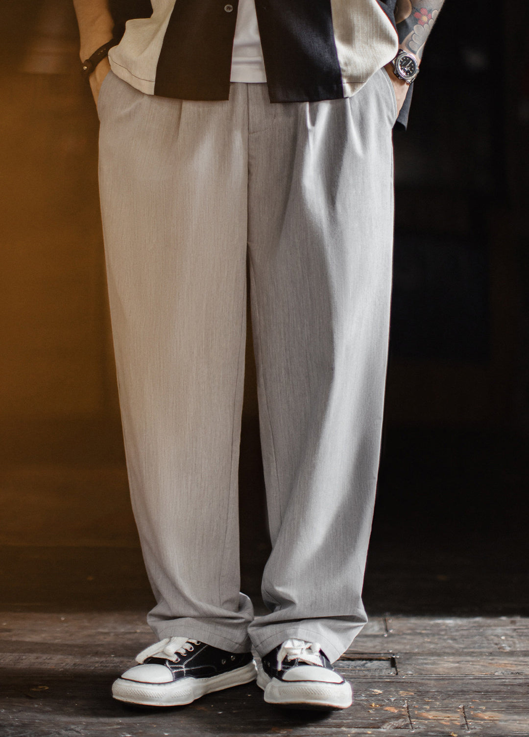 American Old Money Straight-Leg Clean Fit Loose Anti-Wrinkle Men's Trousers
