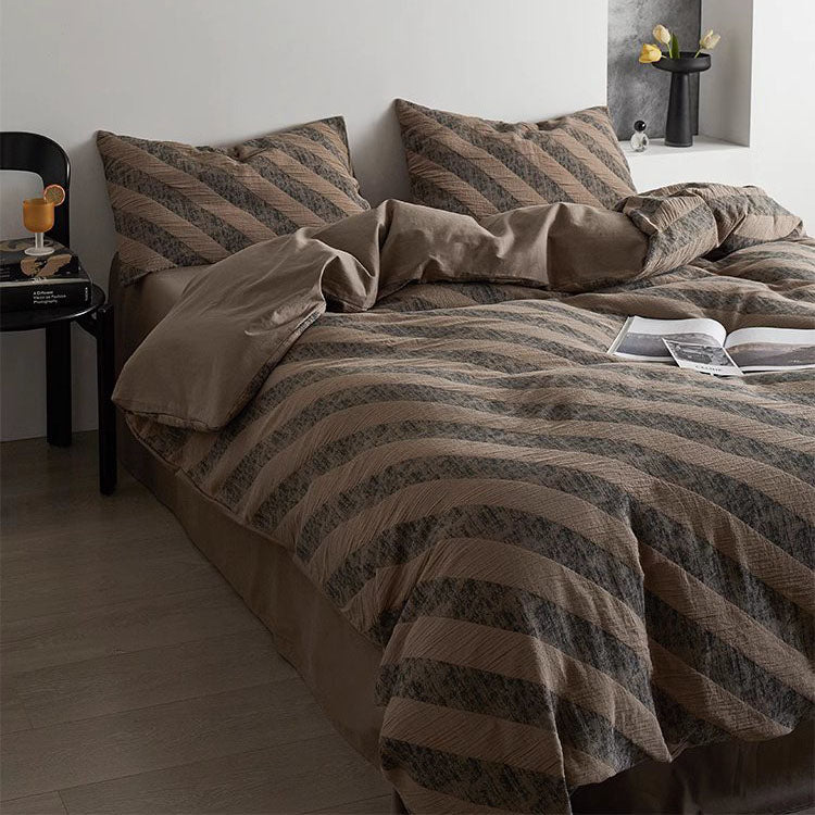 Light Luxury Retro Washed Pure Cotton High-End Four-Piece Bed Set - Harmony Gallery