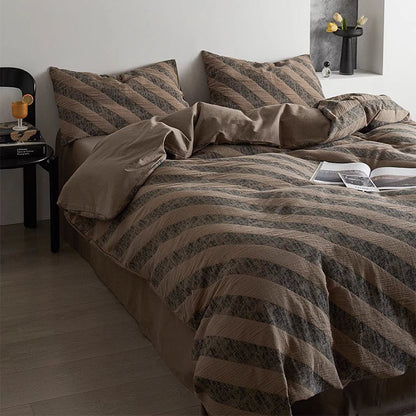 Light Luxury Retro Washed Pure Cotton High-End Four-Piece Bed Set - Harmony Gallery