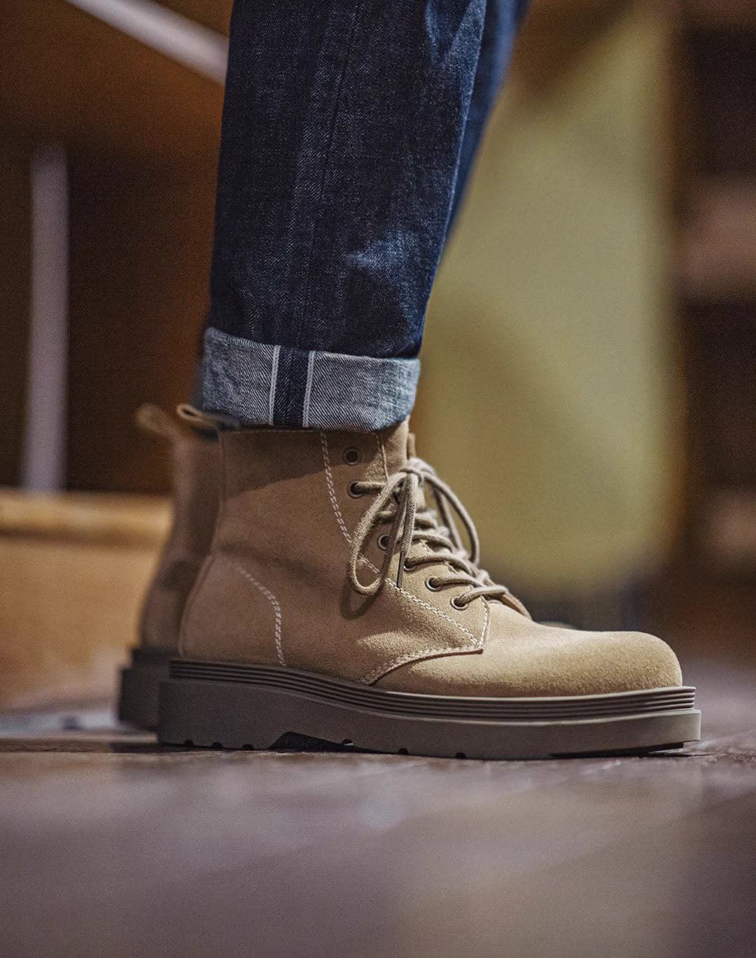 American Retro Maillard Mid-Top Versatile Men's Work Boot - Harmony Gallery