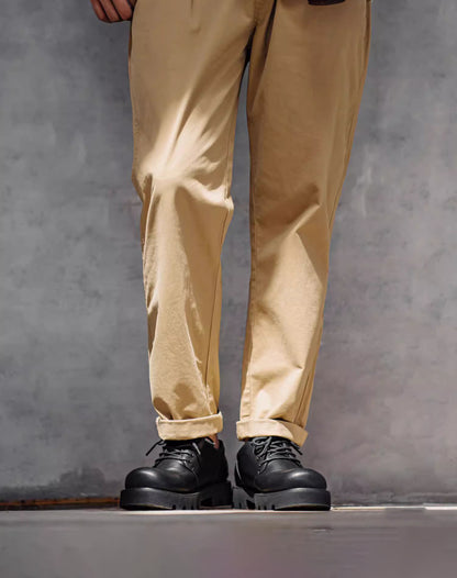 Square-toe Derby Matte Casual Leather Versatile Men's Dress Shoes - Harmony Gallery