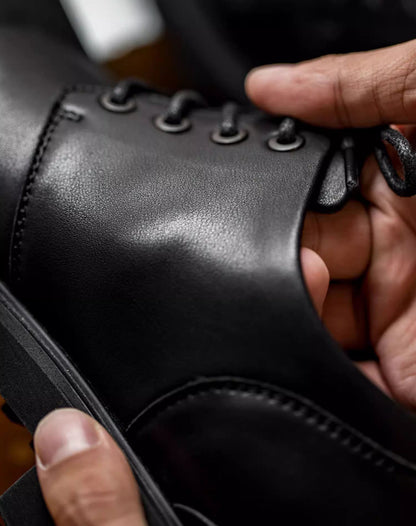 Square-toe Derby Matte Casual Leather Versatile Men's Dress Shoes - Harmony Gallery