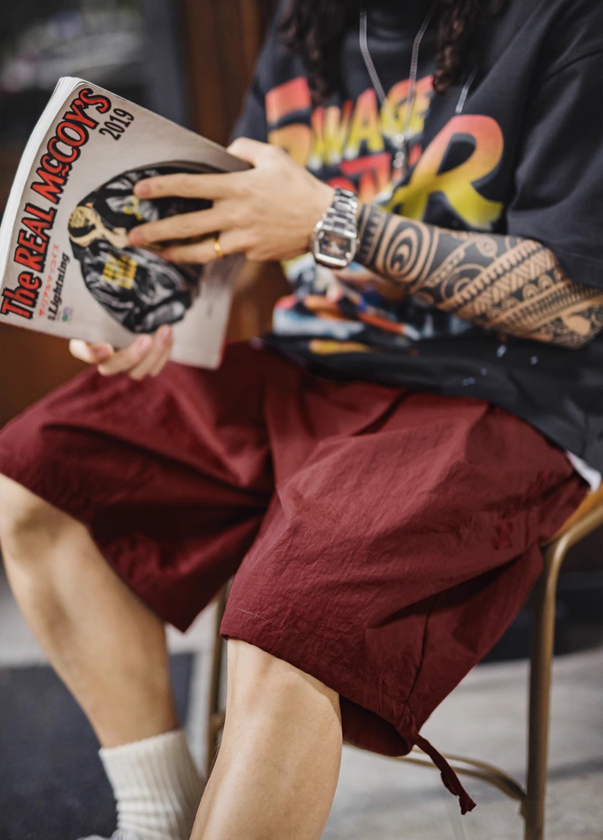 American Navajo Embroidered Loose Texture Beach Thin Men's Shorts - Harmony Gallery