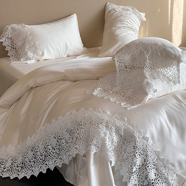 French Romantic Lace Cool Double-Sided Tencel Four-Piece Bed Set - Harmony Gallery