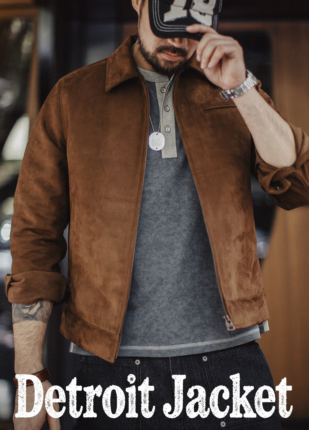 American Vintage Suede Velvet Detroit Maillard Everyday Life Men's Jacket