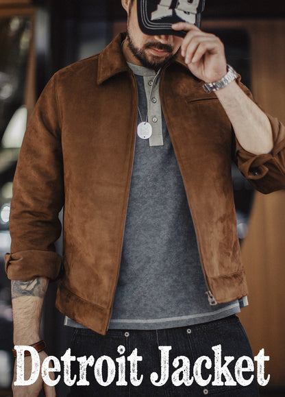 American Vintage Suede Velvet Detroit Maillard Everyday Life Men's Jacket