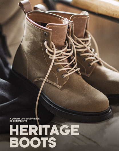 American Retro Age Of Navigation Waxed Canvas Martin Top Men's Boot - Harmony Gallery