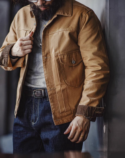 American Retro Western Ranch Maillard Heavy Canvas Men's Jacket - Harmony Gallery