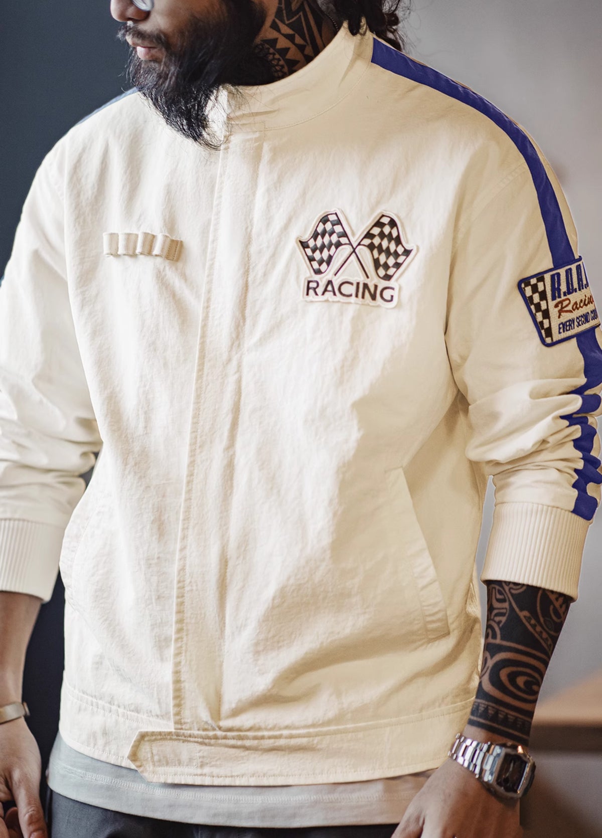 American Retro Embroidered Racing F1 Driver Suit Spring Men's Jacket - Harmony Gallery