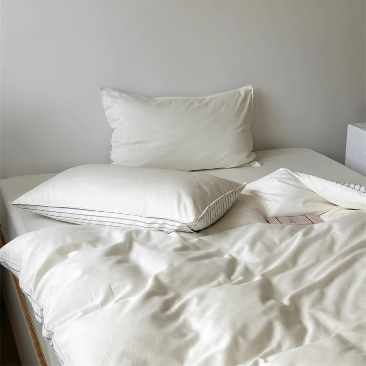 Nordic Modern Striped Washed Four-Piece Pure Cotton Bed Set - Harmony Gallery
