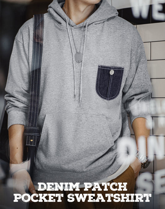 American Casual Pocket Stitching Hooded Sports Leisure Men's Sweater - Harmony Gallery