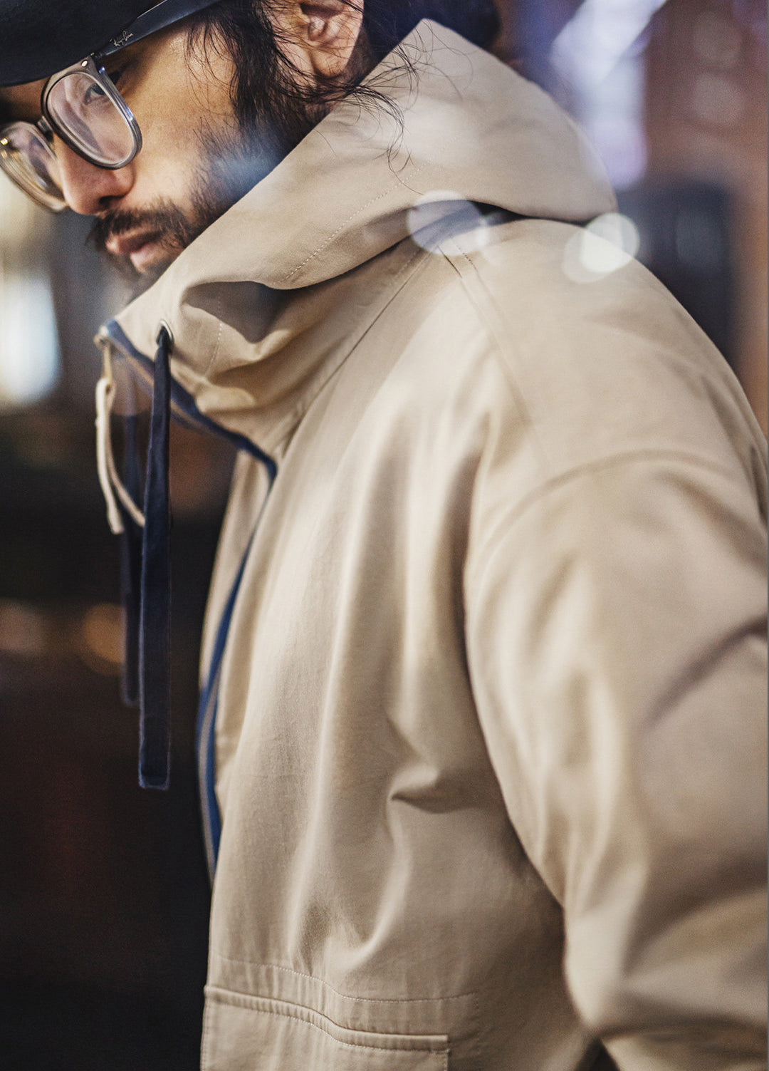 American Multi-Pocket Pure Cotton Canvas Hooded Thin Daily Men's Jacket