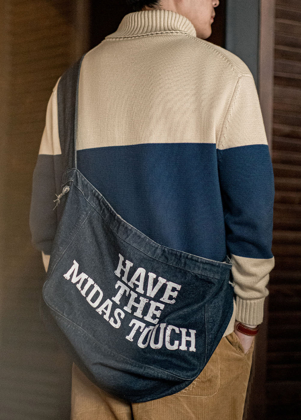 American Retro Knitted Contrast Color Striped Pullover Warm Men's Sweater - Harmony Gallery