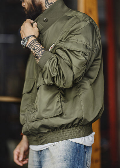 American Retro G8WEP Flight Short Standing Leading Thin Military Men's Jacket - Harmony Gallery