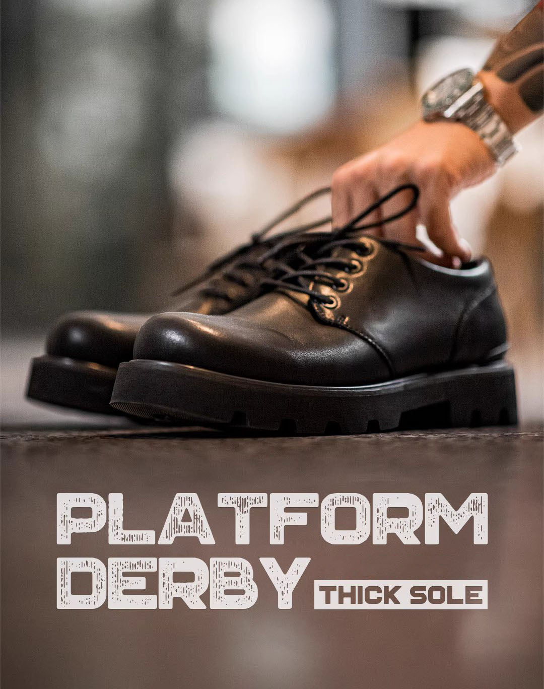 Square-toe Derby Matte Casual Leather Versatile Men's Dress Shoes - Harmony Gallery