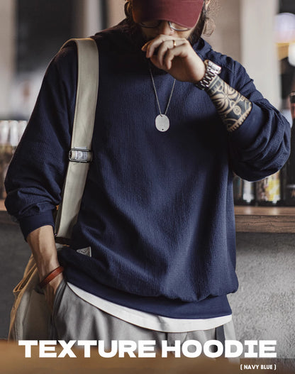 American Retro Jacquard Plaid Textured Raglan Sleeve Pullover Men's Sweater - Harmony Gallery