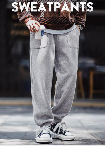 American Retro Plus Velvet Sweatpants Sports Warm Elastic Waist Men's Trousers - Harmony Gallery